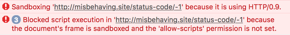 Safari's HTTP status code behavior